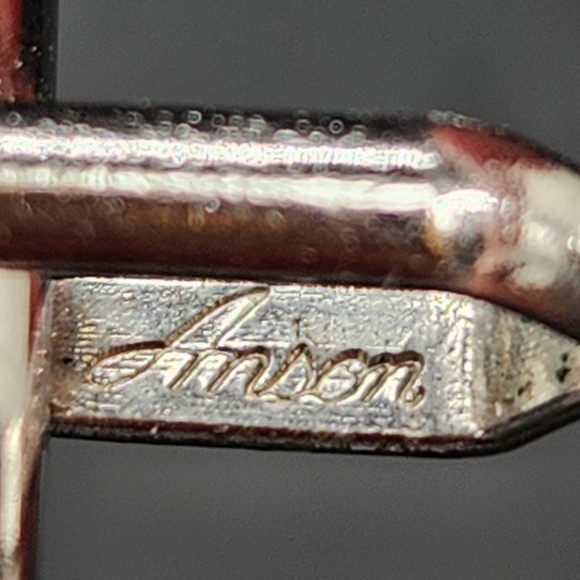 Vintage Anson cufflinks men's silver tone engraved bullet back formal classic - Picture 6 of 6
